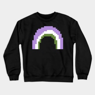 Gender Queer Pride Rainbow Pixel Art Crewneck Sweatshirt